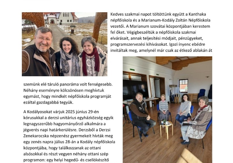 Knthaka népfőiskola és Kodály Zoltán Népfőiskola szakmai találkozó