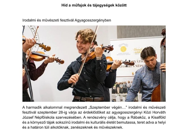 Négy napos rendezvényről a megyei napilapban