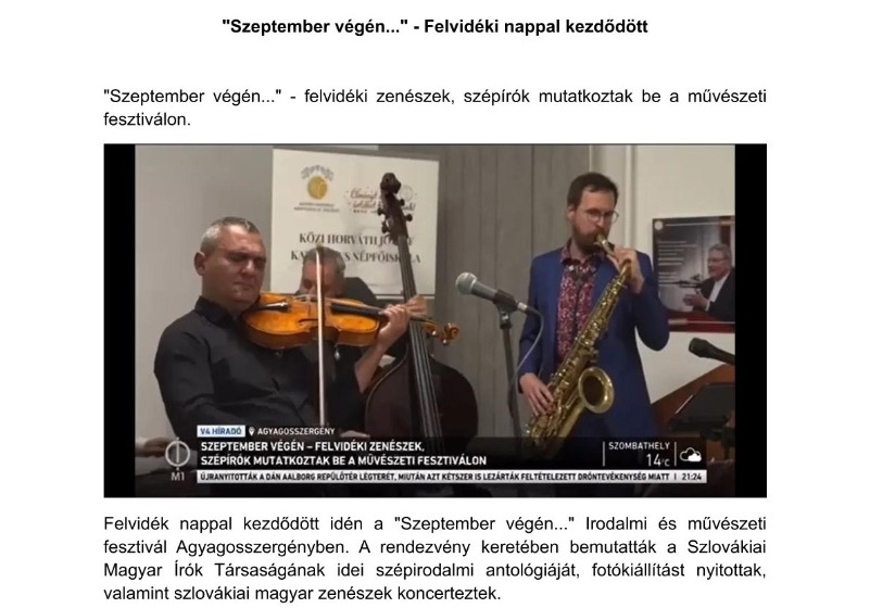 Tudósítás rendezvényről