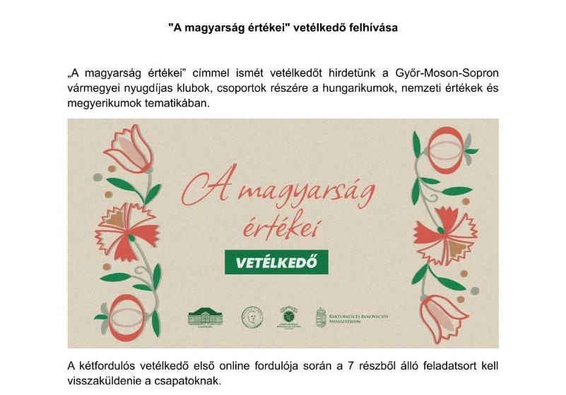 Vetélkedő felhívás