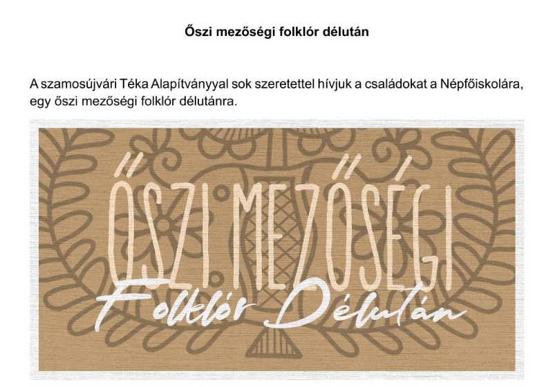 Őszi mezőségi folklór délután