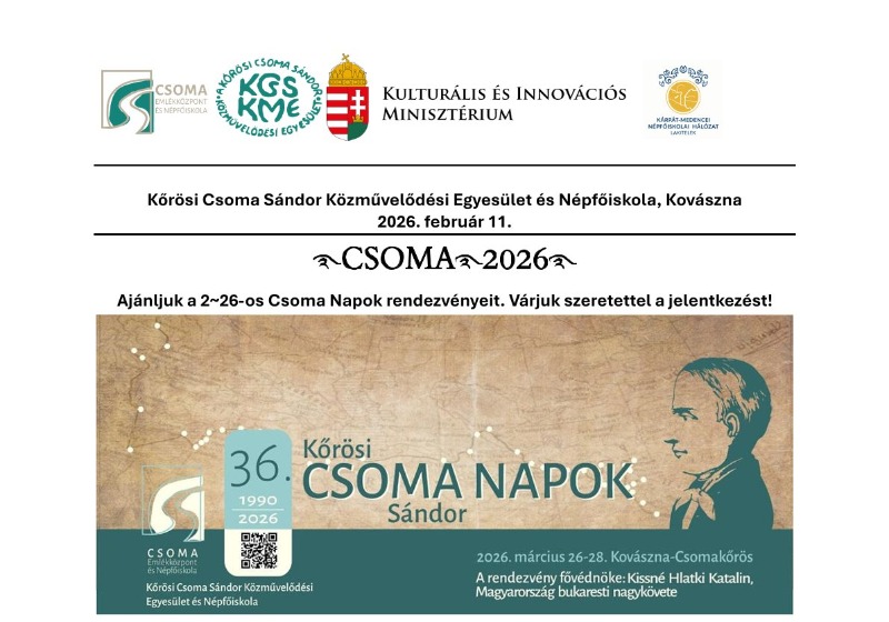 Felhívás a Csoma Napok rendezvényre