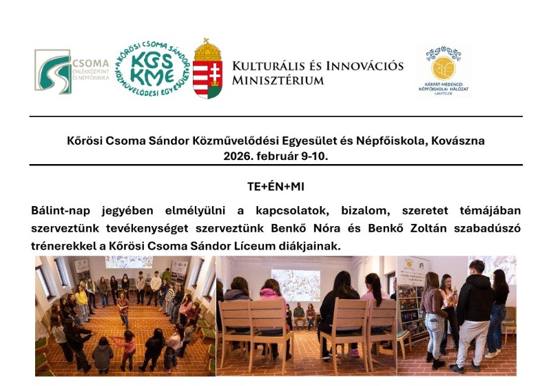 Élménypedagógiai foglalkozás középiskolásoknak