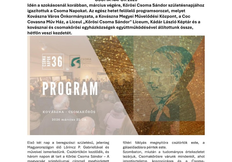 Csoma Napok 2026