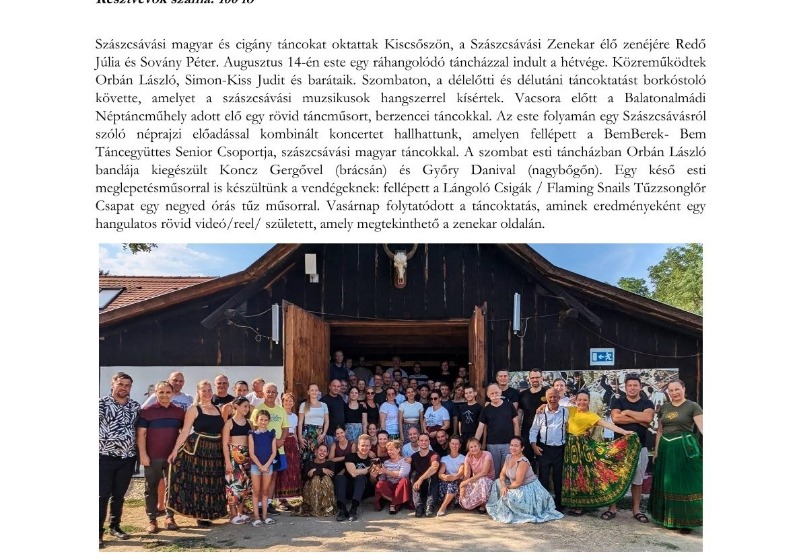 Szászcsávás kultúrája töltötte be Kiscsőszt