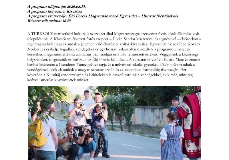 TÜRKSOY Fotóközösség Kiscsőszön