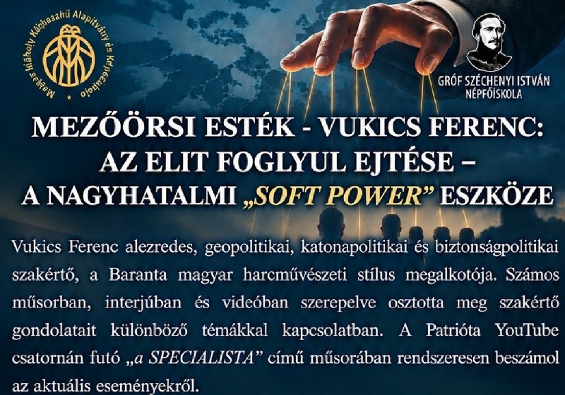 Szeretettel várjuk az érdeklődőket Vukics Ferenc alezredes előadására
