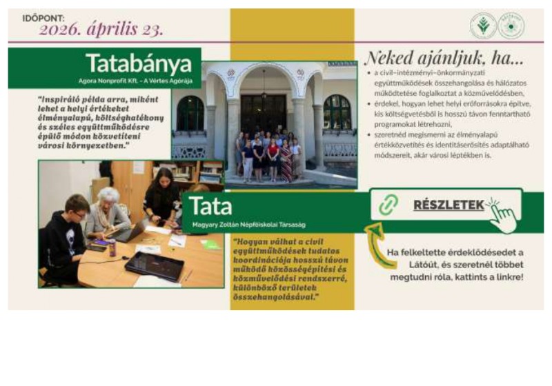 Egynapos Látóút 2026 – Tatán is bemutatkozunk mint látópont