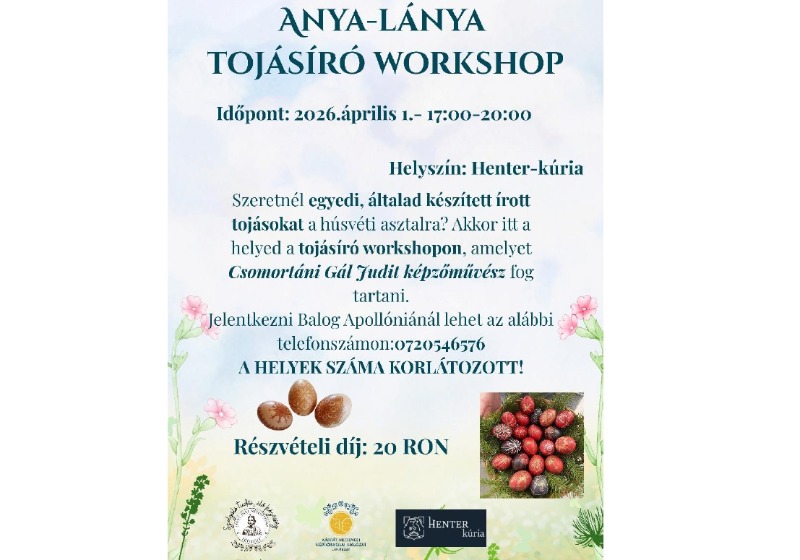 Anya-lánya tojásíró workshop 2026.