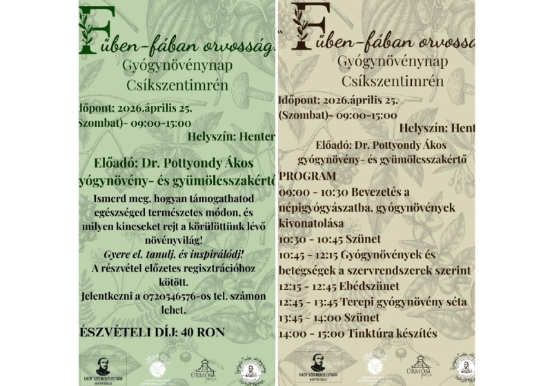 „Fűben- fában orvosság...” - Gyógynövénynap Csíkszentimrén