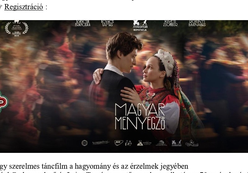 Most kezdődik a tánc! – A Magyar menyegző című film vetítése Szürtén