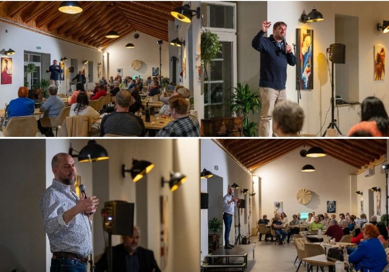 A KastélyKert Étteremben StandUp-olt Csenki Attila és Tóth Edu