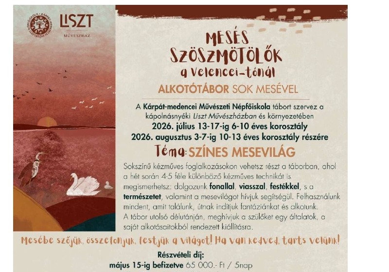 Nyári alkotótábort hirdet a Kárpát-medencei Művészeti Népfőiskola