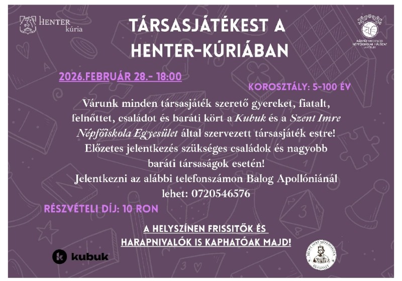 Újabb társasjátékest a Henter-kúriában